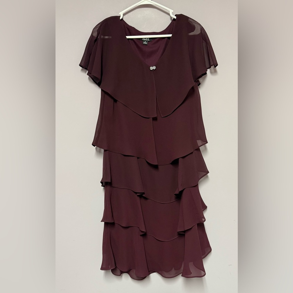 NWT Elegant PURPLE 8 Tiered SLNY Dress EVENING